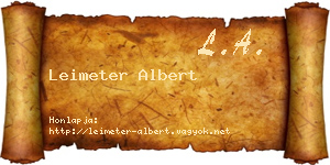 Leimeter Albert névjegykártya