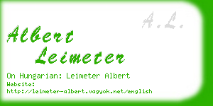 albert leimeter business card